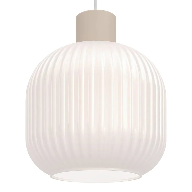 Hanglamp Dasmina, Ø 20 cm, wit/zandkleurig, glas, E27 by EGLO in White, Zandbeige – product photo