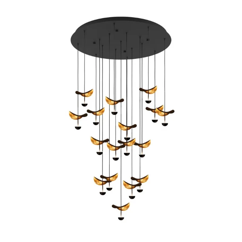 Hanglamp Dracera 17 lichts Ø 78 cm zwart de EGLO – photo produit