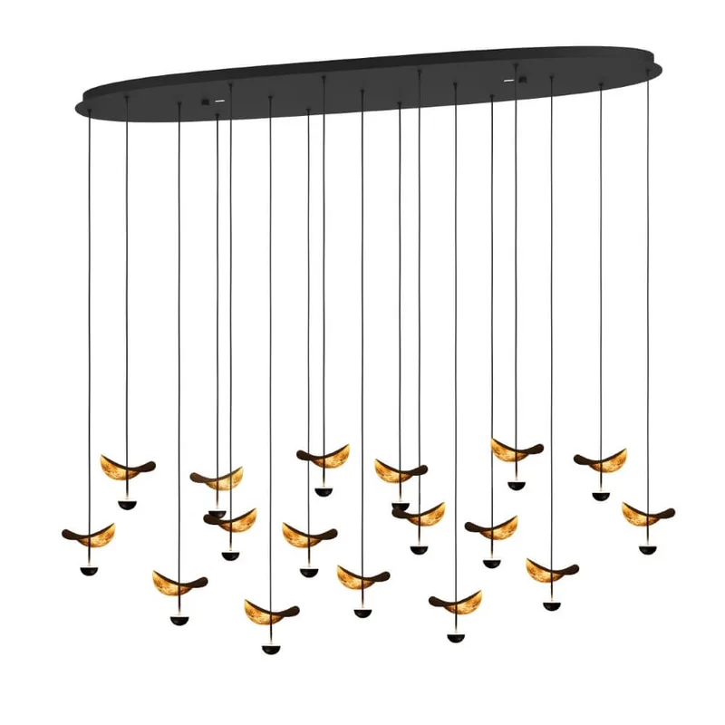 Hanglamp Dracera 17 lichts ovaal L 155 cm zwart de EGLO – photo produit