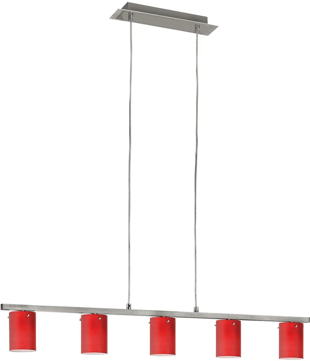 Hanglamp glas chroom woonkamer G9 verlichting 5-lichts Eglo 88547 DRESS fra EGLO i Rød – produktbillede