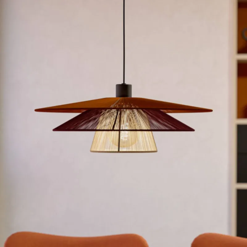 hanglamp PIGNONA, rood/oranje/wit, Ø 50 cm, textiel von EGLO in Kleurrijk – Produktfoto