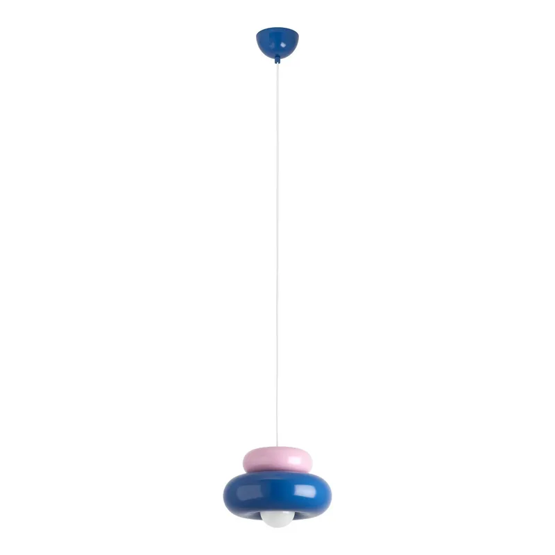 Hanglamp Torchiarolo, blauw/roze, metaal, E27 från EGLO i Blå, Rosé – produktbild