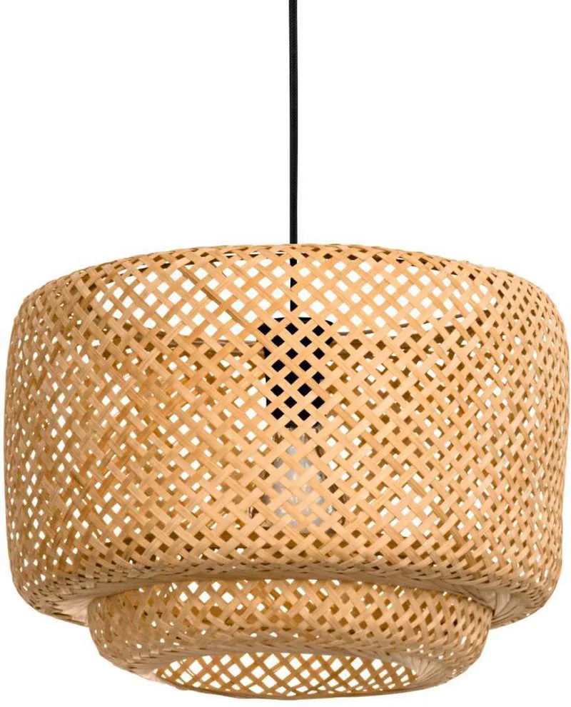 Hettonle Hanglamp - E27 - Ø 42 cm - Zwart/Hout från EGLO i Svart – produktbild
