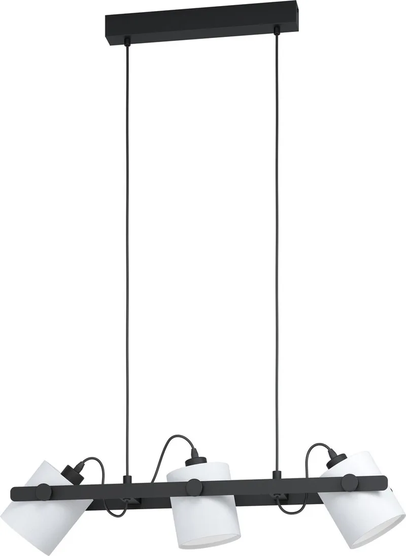 Hornwood 1 Hanglamp - E27 - 78 cm - Zwart/Wit by EGLO in Black – product photo