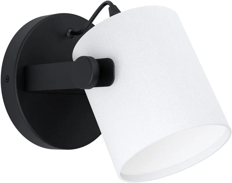 Hornwood 1 Wandlamp - E27 - 19,5 cm - Zwart/Wit van EGLO in Zwart – productfoto