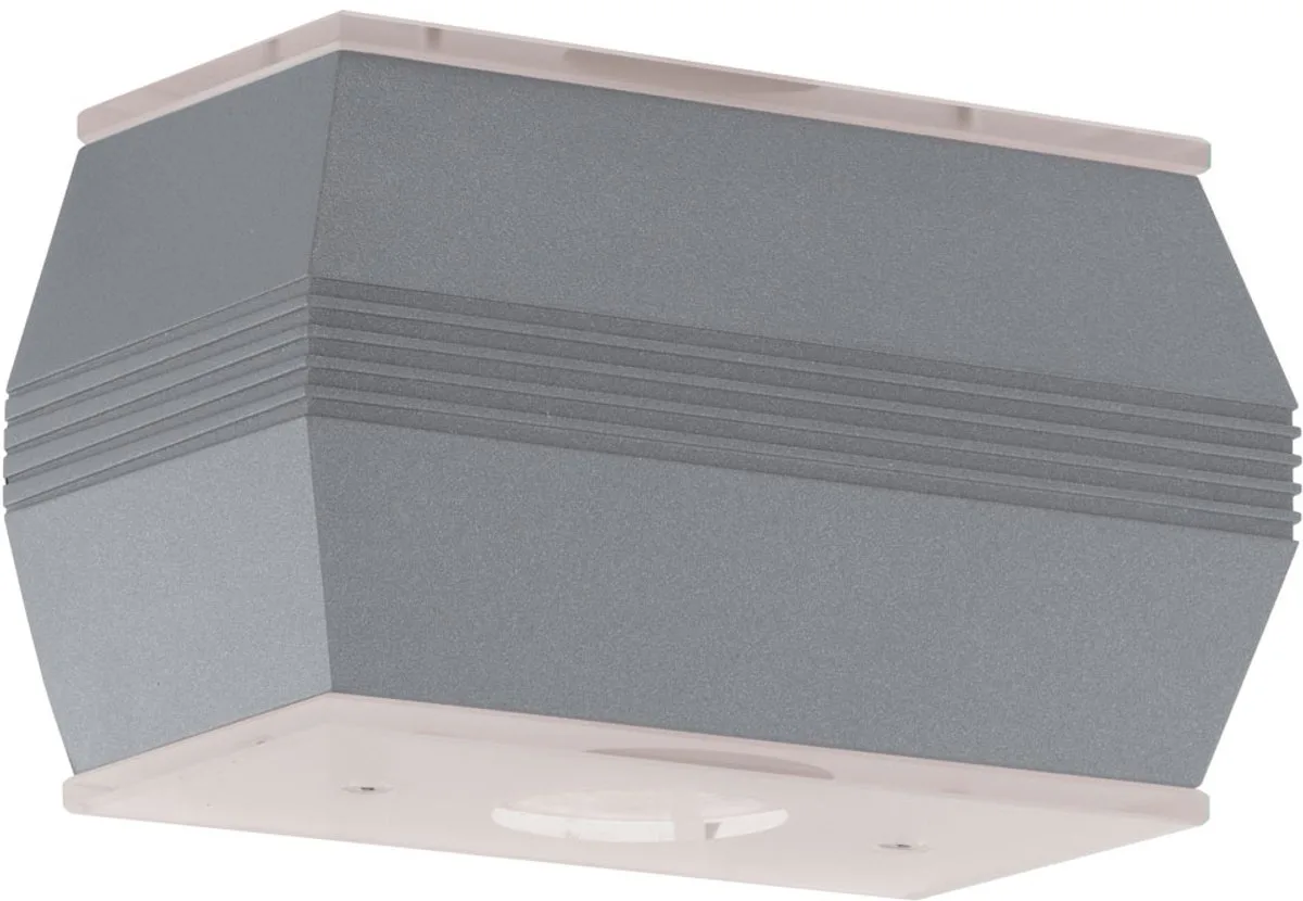 House wandlamp wandlamp buitenlamp terraslamp, weerbestendig up & down 2 vlammen, gesatineerd wit helder glas, LED 6W 916Lm warm wit, LxH 18x11.5cm fra EGLO i Sølv – produktbillede