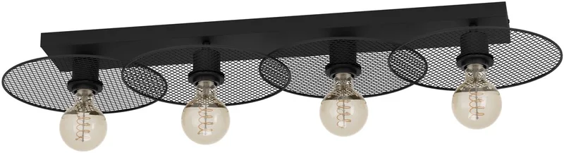 Ikeston Plafondlamp - E27 - 95 cm - industrieel - Staal fra EGLO i Sort – produktbillede