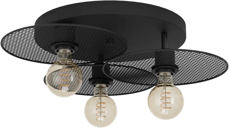 Ikeston Plafondlamp - E27 - Ø 53 cm - industrieel - Staal fra EGLO i Sort – produktbillede