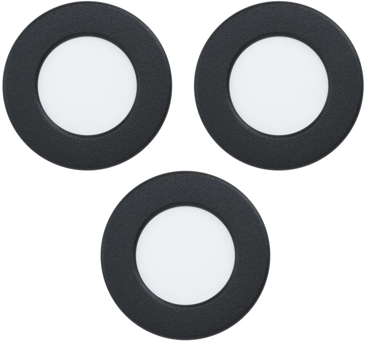 inbouwspot Fueva 86mm IP44 3st van EGLO in Zwart – productfoto