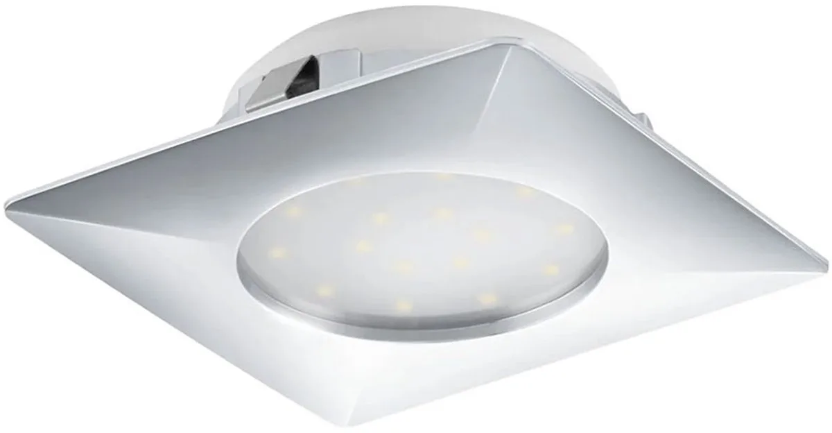 Inbouwspot Plafondlamp Woonkamerlamp Plafondspot, transformator chroom, 1x LED 12W 1000Lm warm wit, LxB 10,2cm, inbouwdiepte 12cm by EGLO in Silver – product photo