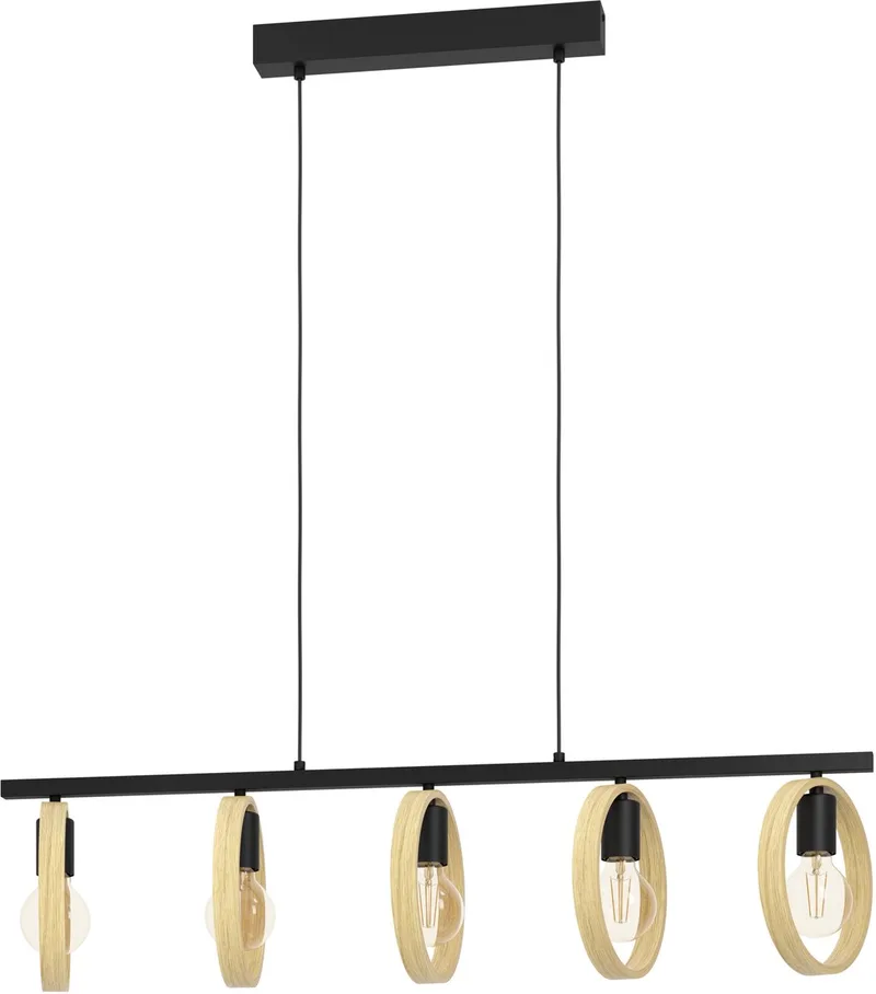 Ipsden Hanglamp - E27 - 100,5 cm - Zwart/Bruin fra EGLO i Sort – produktbillede