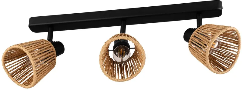 Keelby Spot - E14 - 52 cm - Zwart/Natuurlijk/Bruin - Papier - Kantelbaar de EGLO en Noir – photo produit