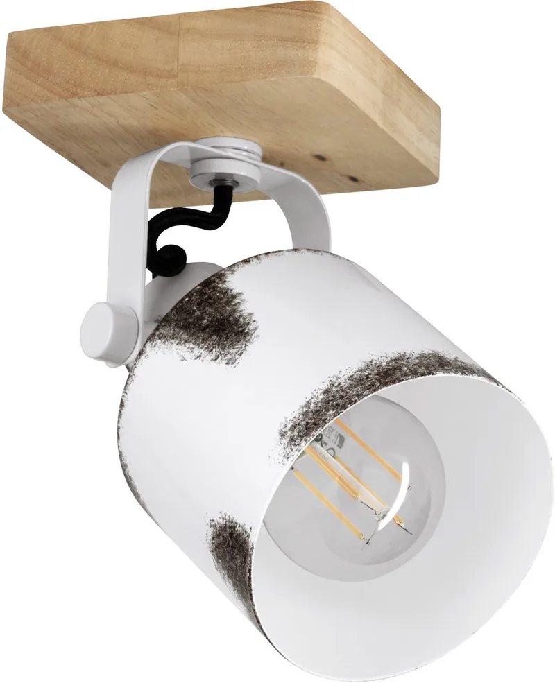 Kilburn Spot - E27 - 18,5 cm - Bruin | Wit - Staal fra EGLO i Hvid – produktbillede