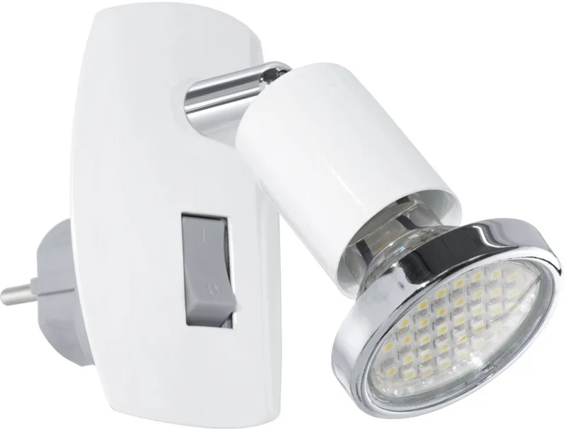 Klemmleuchte Eglo LED Steckdosenspot Mini 4 chrom, Inkl. Leuchtmittel, Nicht dimmbar ohne Bewegungsmelder de EGLO en Blanc – photo produit