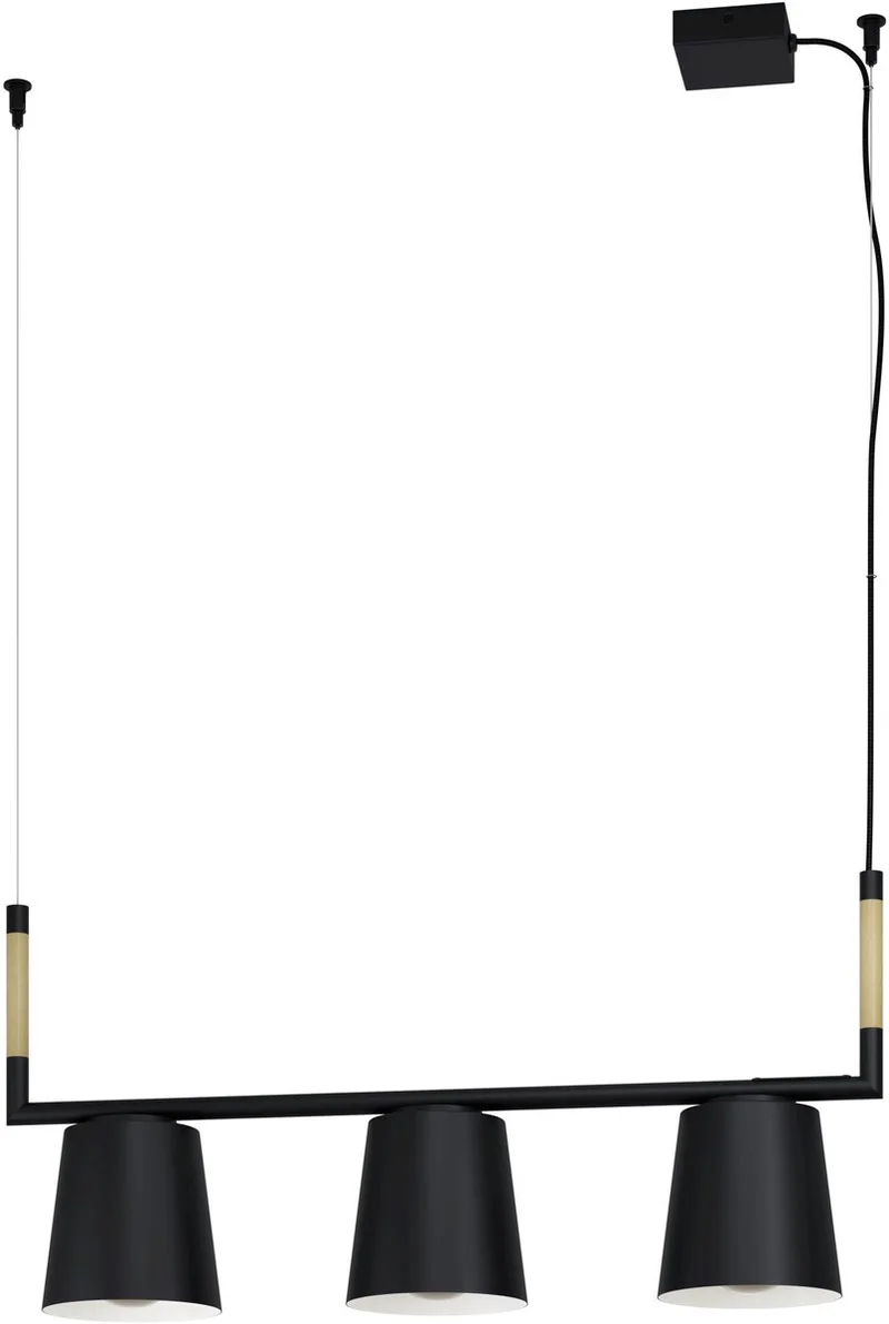 Lacey hanglamp - E27(excl) - 78 cm - Hout | Staal - Zwart | Bruin de EGLO en Noir – photo produit
