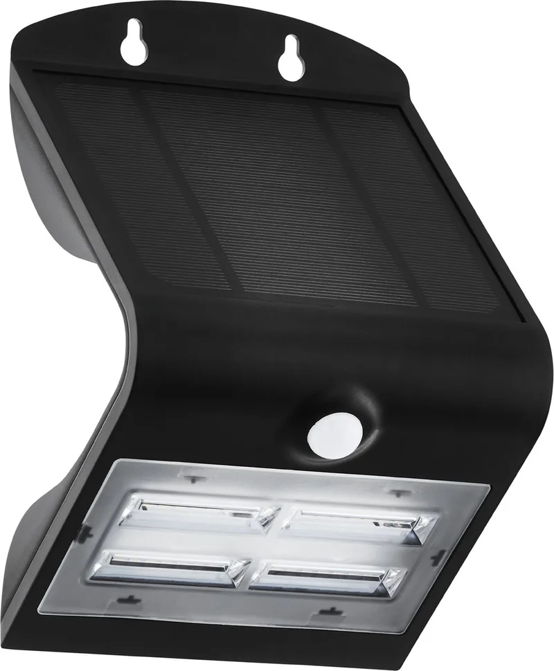 Lamozzo Wandlamp Buiten - Solar - 21 cm - Bewegingssensor & Dag- en nachtsensor van EGLO in Zwart – productfoto
