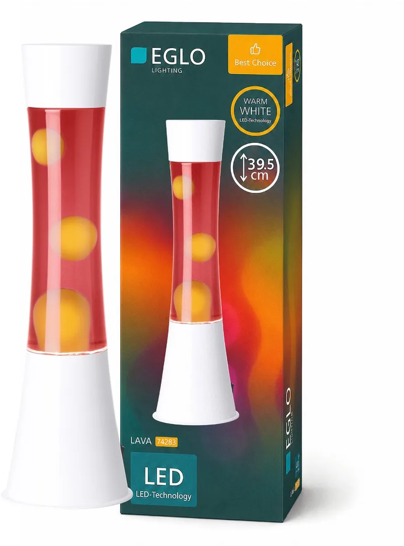 LAVA TISCHLAMPE H395 3000K WEISSBORDEAUXORANGE von EGLO in Weiß – Produktfoto