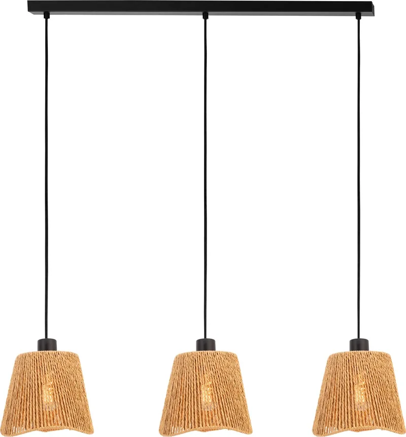 Lavister Hanglamp - E27 - 91 cm - Zwart/Bruin - Papier från EGLO i Svart – produktbild