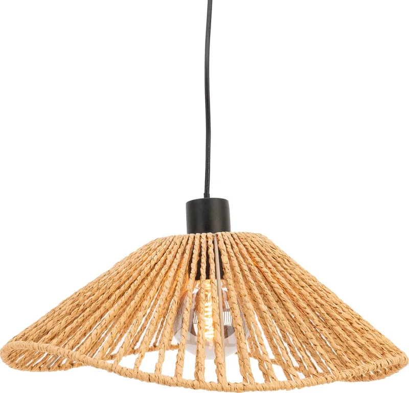 Lavister Hanglamp - E27 - Ø 39 cm - Zwart/Bruin - Papier van EGLO in Zwart – productfoto