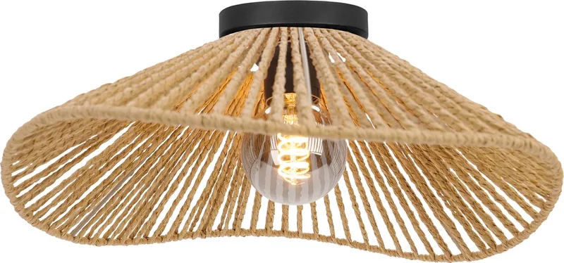 Lavister Plafondlamp - E27 - Ø 39 cm - Zwart/Bruin - Papier de EGLO en Noir – photo produit