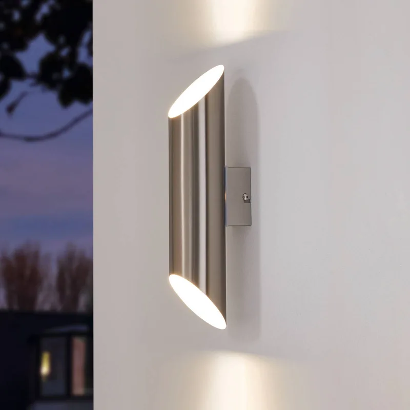 LED buiten wandlamp Agolada, roestvrij staal de EGLO en Roestvrij staal, Blanc – photo produit