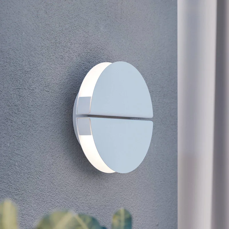 LED buiten wandlamp Vascella, Ø 18 cm, metaal fra EGLO i Hvid – produktbillede