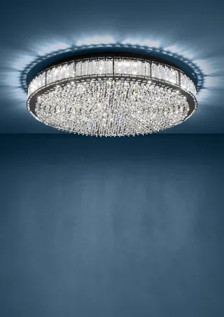 LED Deckenleuchte Balparda, Leuchtmittel inklusive, Deckenleuchte Kristall Deckenlampe aus schwarzem Metall und Glas Ø60cm von EGLO – Produktfoto 2 von 4