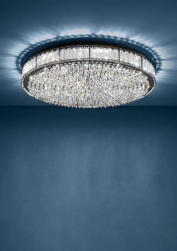 LED Deckenleuchte Balparda, Leuchtmittel inklusive, Deckenleuchte Kristall Deckenlampe aus schwarzem Metall und Glas Ø60cm von EGLO – Produktfoto 2 von 4