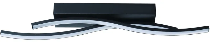 LED Deckenleuchte LED Deckenlampe Viloria, geschwungene Deckenlampe, 56,5 cm, LED fest integriert, Warmweiß, aus Stahl, Kunststoff, Deckenlampe, Flurlampe, 3000 K, design, modern von EGLO in Schwarz – Produktfoto