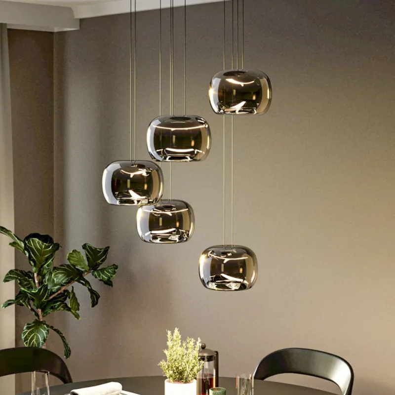 LED hanglamp HORTUNAS, Ø 50 cm, 5-lamps, zwart von EGLO in Zwart-transparant, Schwarz – Produktfoto