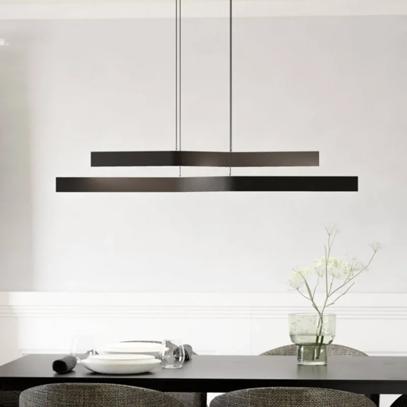 LED hanglamp PLAYITAS, zwart, 120 cm, 2-lamps, CCT de EGLO en Noir, Geborsteld aluminium – photo produit
