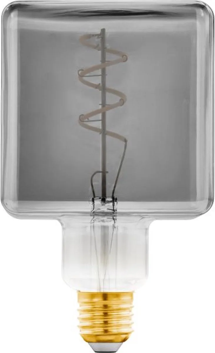 LED Lamp - E27 - 15,5 cm - Zwart Transparant - Vierkant - 1700K - Dimbaar van EGLO – productfoto