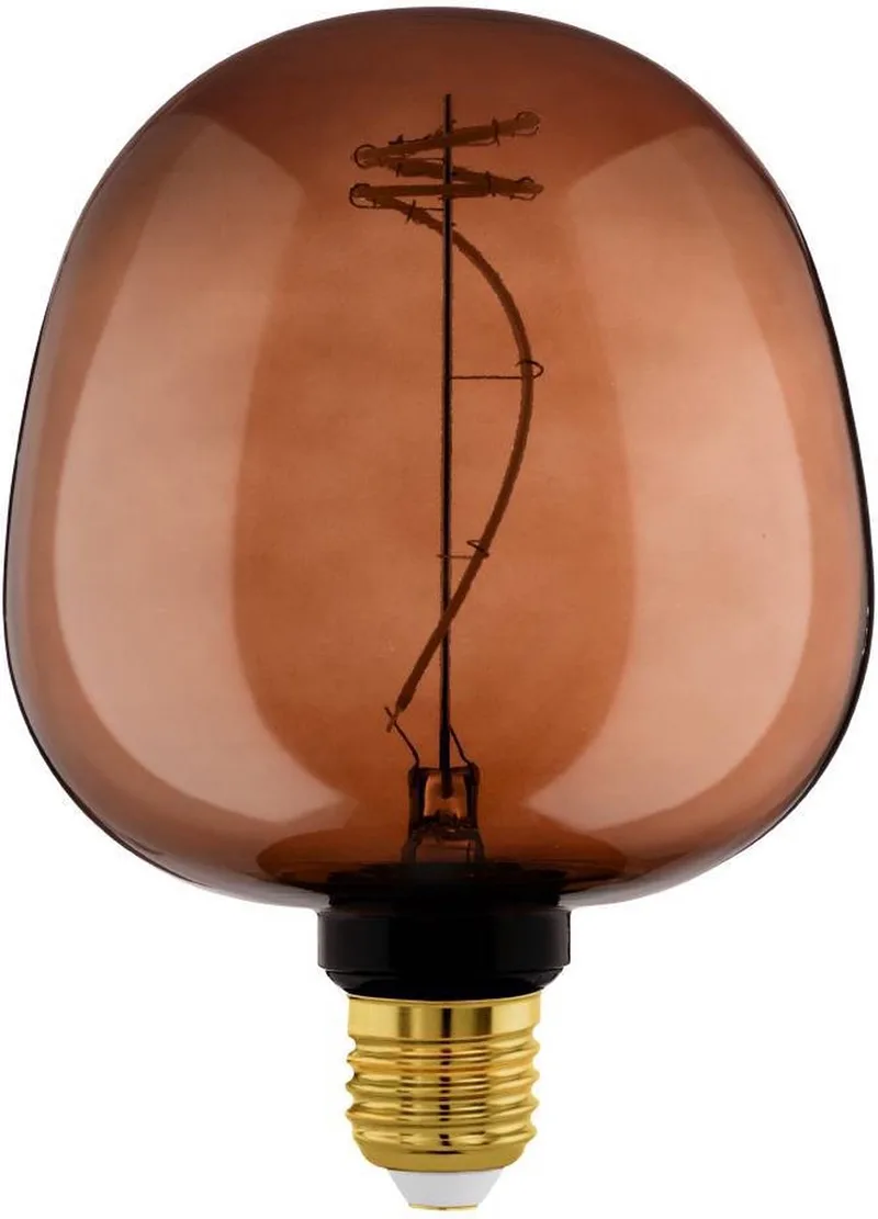 LED Lamp - E27 - Ø 12,5 cm - G125 - Cognac - 2000K - Dimbaar från EGLO – produktbild