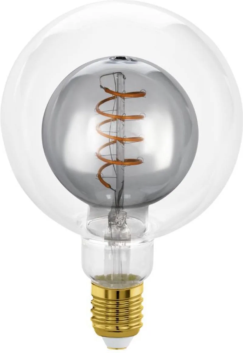 LED Lamp - E27 - Ø 12,5 cm - G125 - Zwart/Helder - 2000K - Dimbaar de EGLO – photo produit
