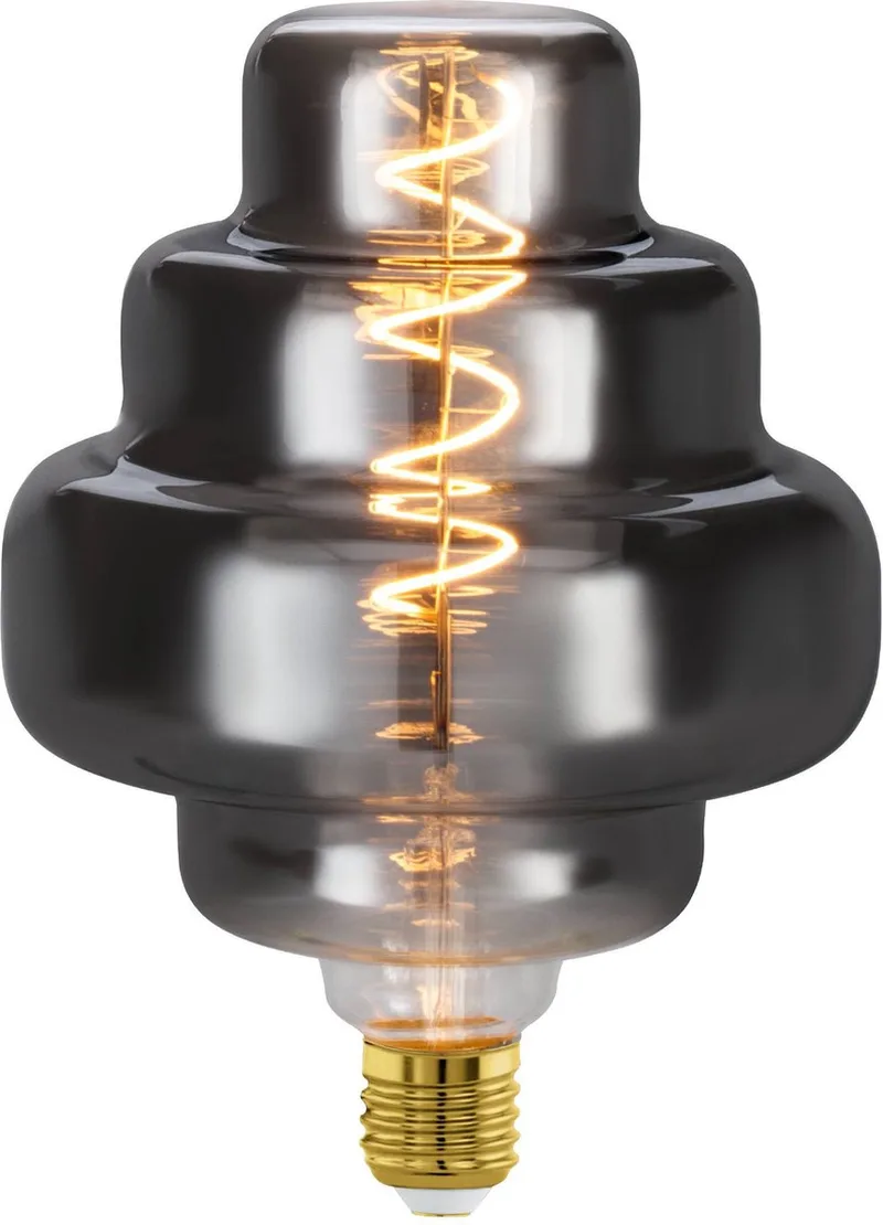 LED Lamp - E27 - Ø 15 cm - Rookglas - 2000K - Dimbaar fra EGLO – produktbillede