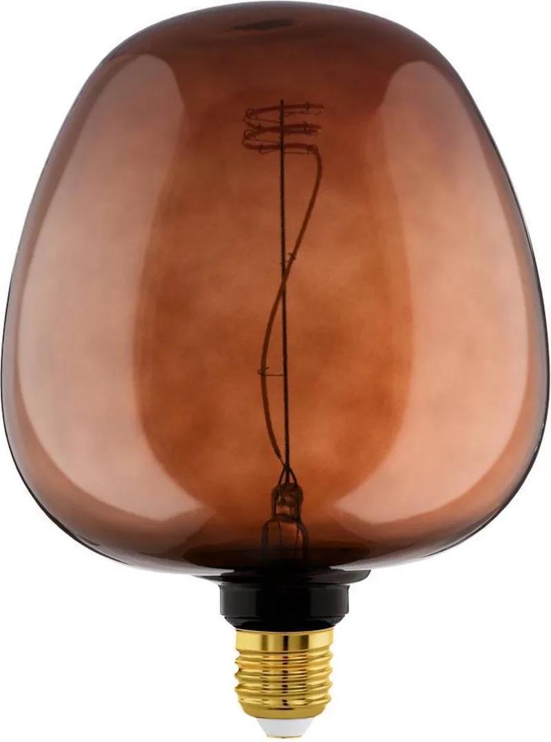 LED Lamp - E27 - Ø 19 cm - G190 - Cognac - 2000K - Dimbaar van EGLO – productfoto
