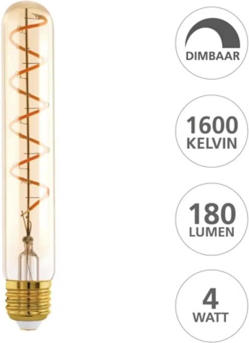LED Lamp - E27 - Ø 3 cm - T30 - Amber - 1600K by EGLO – product photo