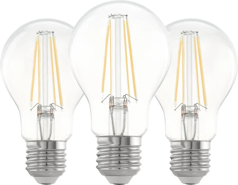 LED Lamp - E27 - Ø 6 cm - A60 - Helder - 2700K - Set van 3 de EGLO – photo produit
