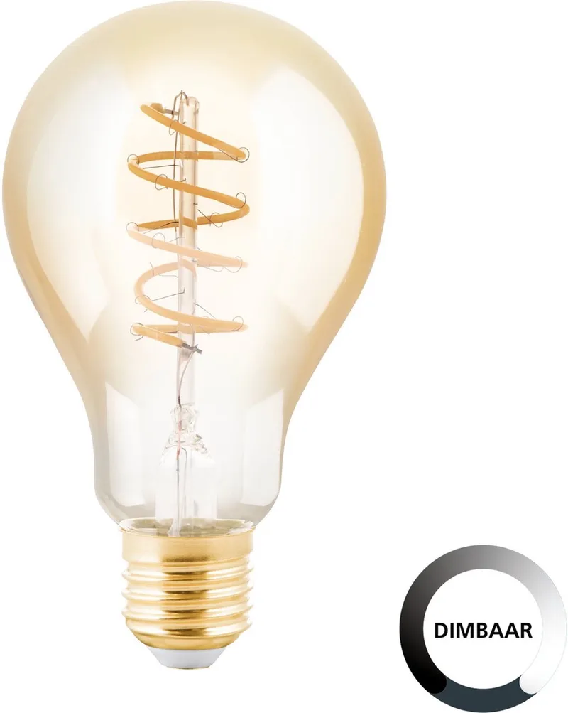 LED Lamp - E27 - Ø 7,5 cm - A75 - Amber - 2000K - Dimbaar van EGLO – productfoto