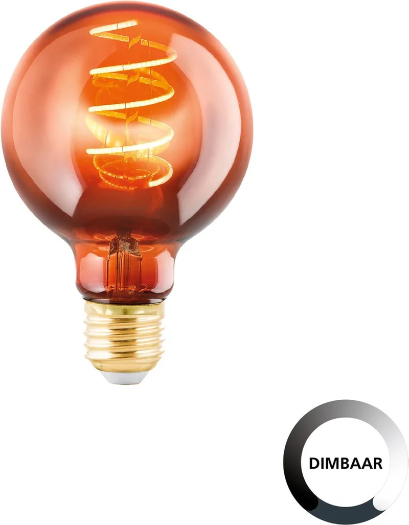 LED Lamp - E27 - Ø 8 cm - G80 - Koper - 2000K - Dimbaar de EGLO – photo produit