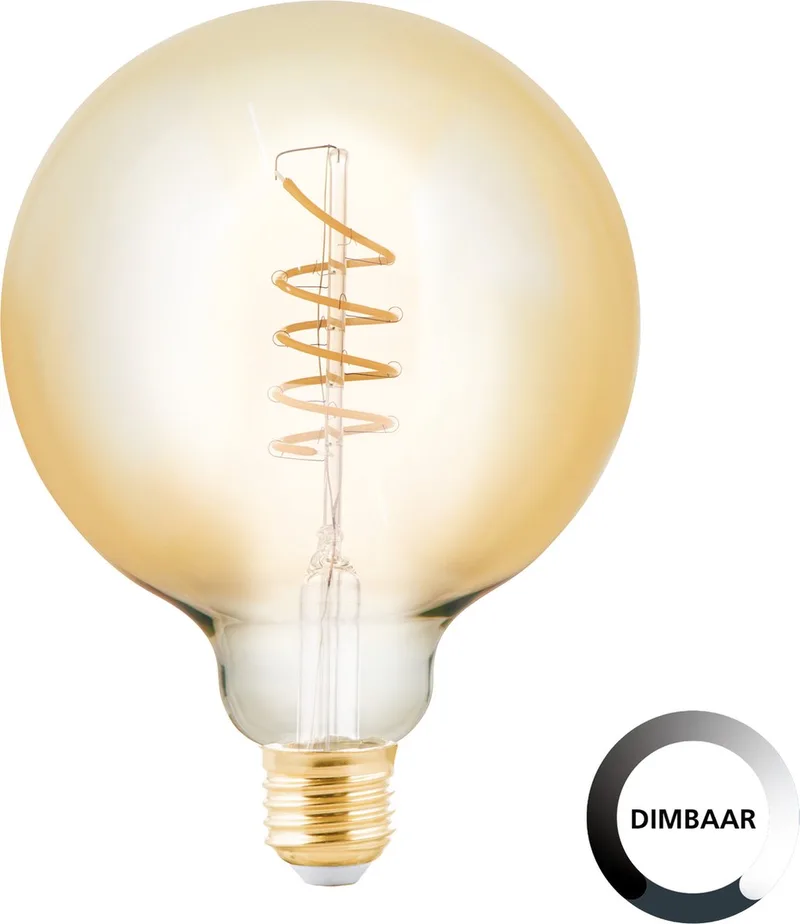 LED Lamp - E27 - Ø 9,5 cm - G95 - Amber - 2000K - Dimbaar de EGLO – photo produit