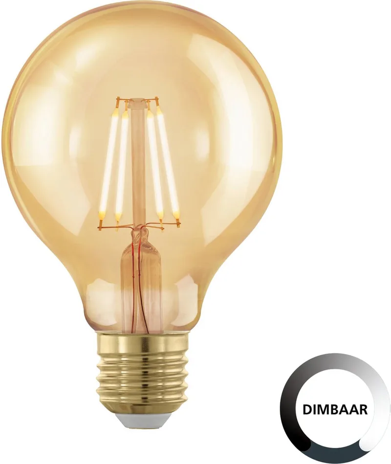 LED Lamp - Ø 8,0 cm - E27 - Golden Age - dimbaar van EGLO – productfoto
