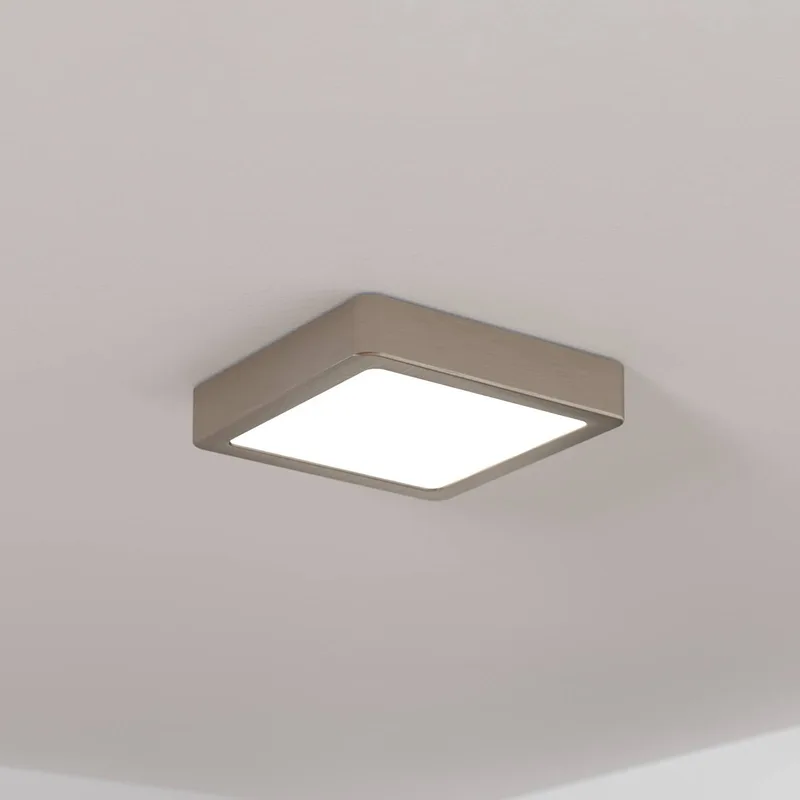 LED opbouwpaneel Fueva 5 IP20 830 nikkel 16x16cm by EGLO in Mat nikkel, White – product photo