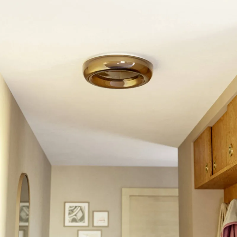 LED plafondlamp CONISTARINO, bruin, Ø 40 cm, Ring CCT de EGLO en Bruin-transparant, Blanc – photo produit
