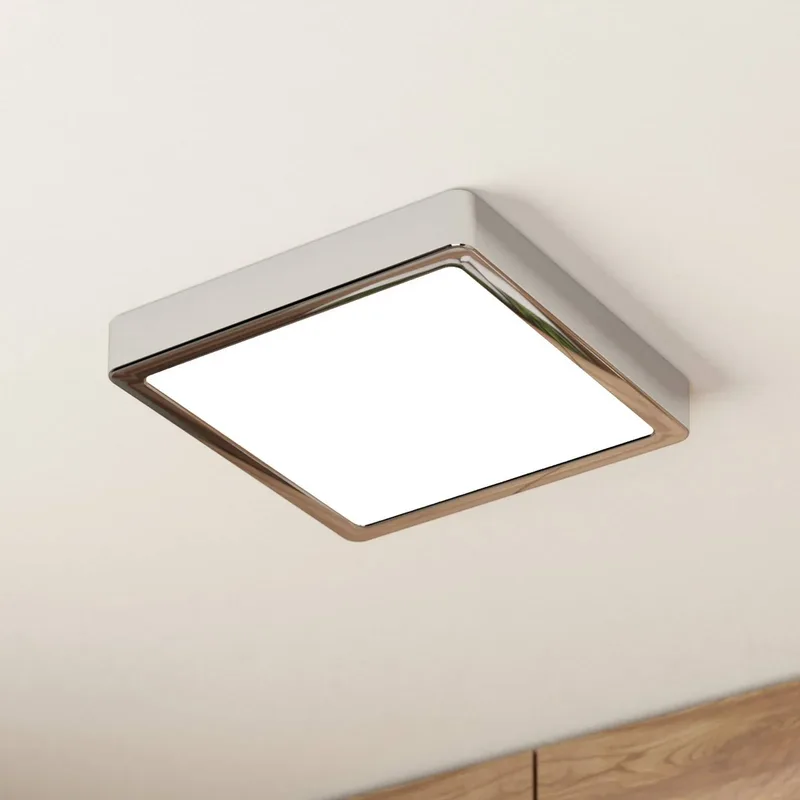 LED plafondlamp Fueva 5 IP44 3000K chroom 21x21cm de EGLO en Chrome, Blanc – photo produit