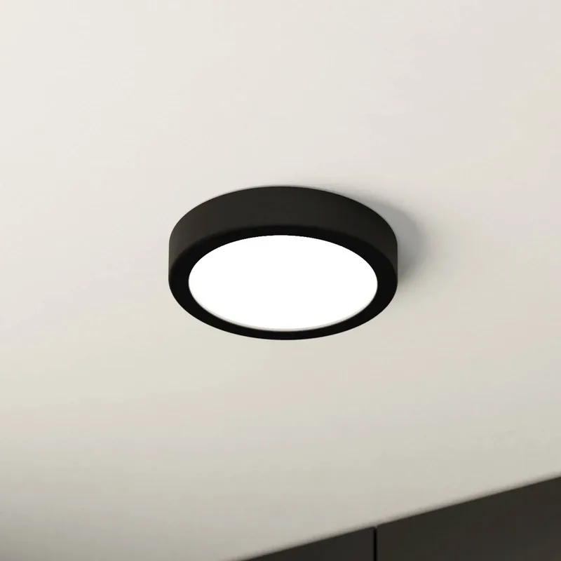 LED plafondlamp Fueva 5 IP44 3000K zwart Ø16cm de EGLO en Noir, Blanc – photo produit