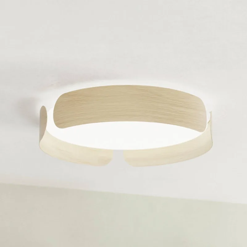LED plafondlamp VALCASOTTO, hout, Ø 37 cm, 3.000 K de EGLO en Houtkleur, Blanc – photo produit