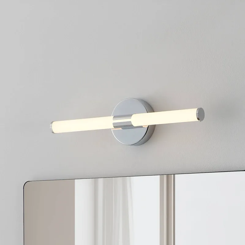 LED wandlamp Ramola, chroomkleurig, breedte 45 cm, IP44, CCT de EGLO en Chrome, Wit gesatineerd – photo produit