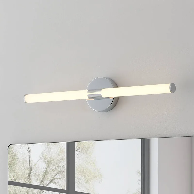 LED wandlamp Ramola, chroomkleurig, breedte 60 cm, IP44, CCT van EGLO in Chroom, Wit gesatineerd – productfoto