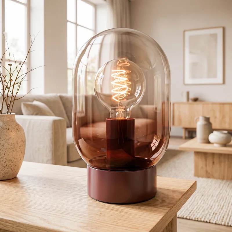Lequile Tafellamp - E27 - 25,7 cm van EGLO in Terracotta Rood – productfoto